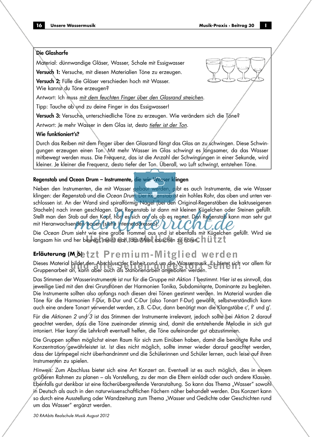 Wasserinstrumente - Bauanleitungen für vier verschiedene Wasserinstrumente zum Experimentieren mit Klängen und Lösungen Preview 5