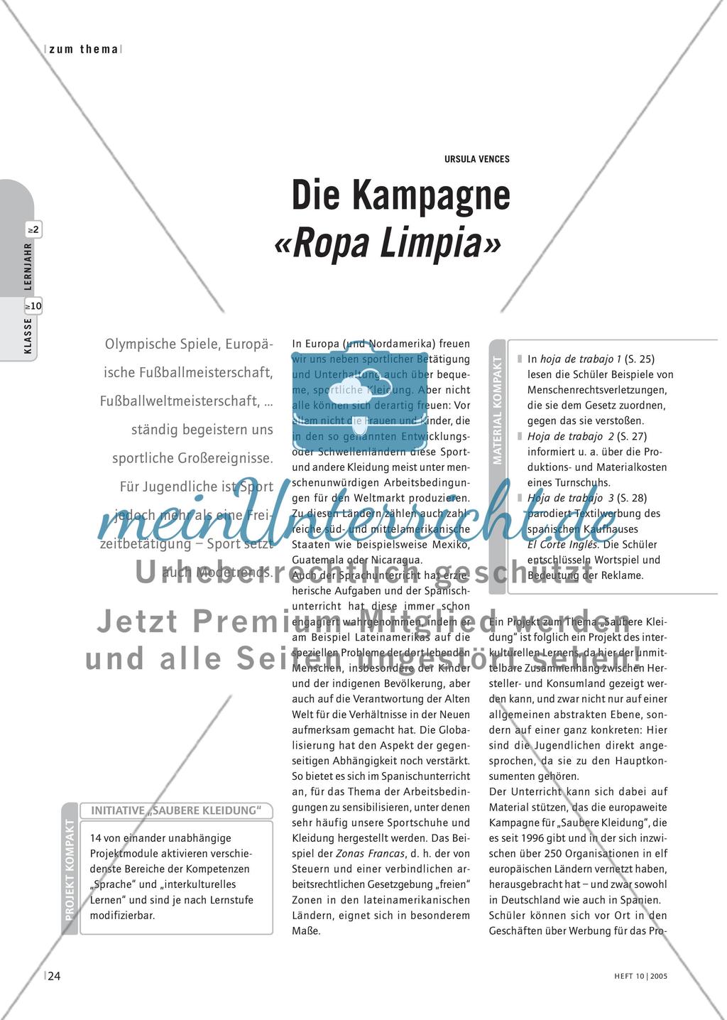 Die Kampagne «Ropa Limpia» Preview 1