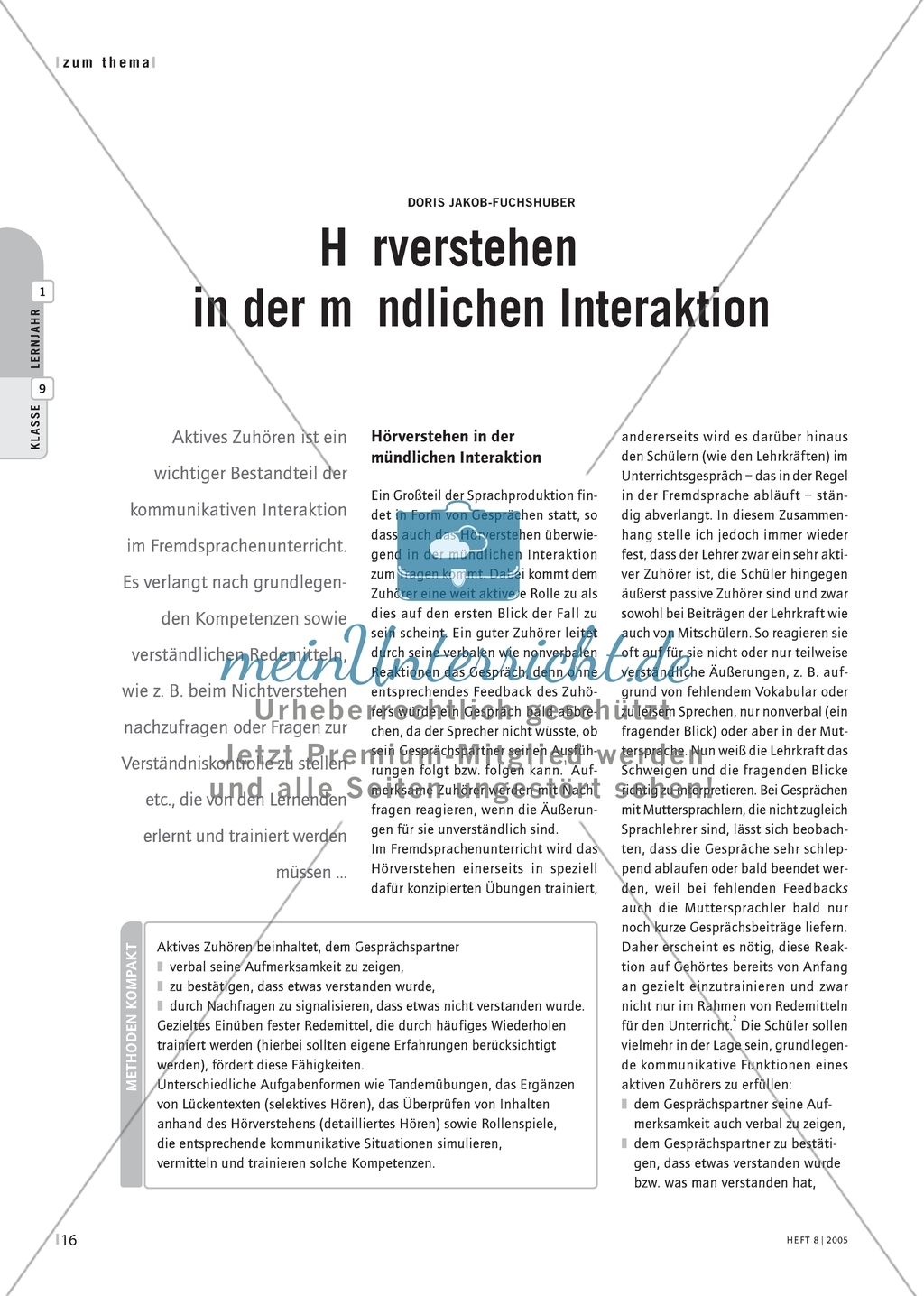Hörverstehen in der mündlichen Interaktion - Übungen zu Redemitteln Preview 1