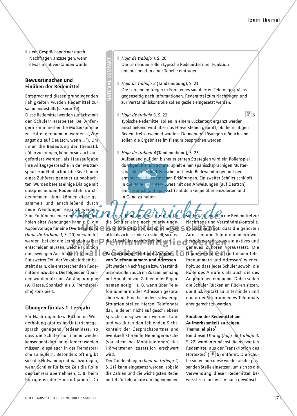 Hörverstehen in der mündlichen Interaktion - Übungen zu Redemitteln Preview 2