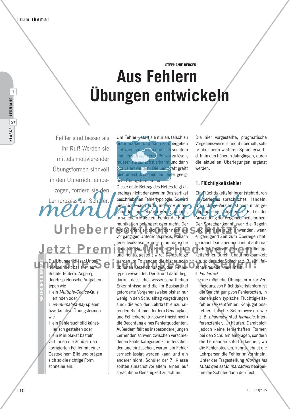 Aus Fehlern Übungen entwickeln Preview 1