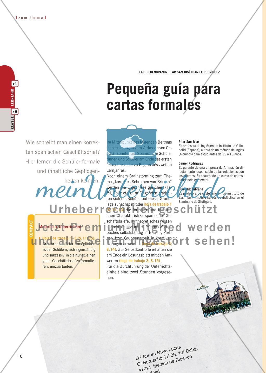 Pequeña guía para cartas formales Preview 1