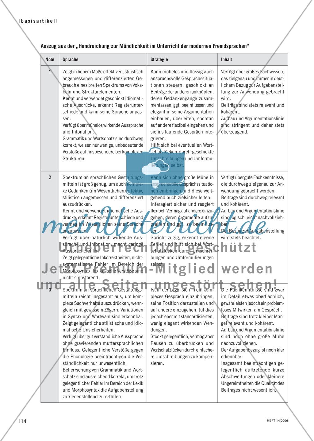Kriterienorientierte Evaluation mündlicher Beiträge Preview 3
