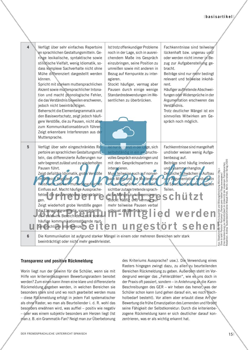 Kriterienorientierte Evaluation mündlicher Beiträge Preview 4