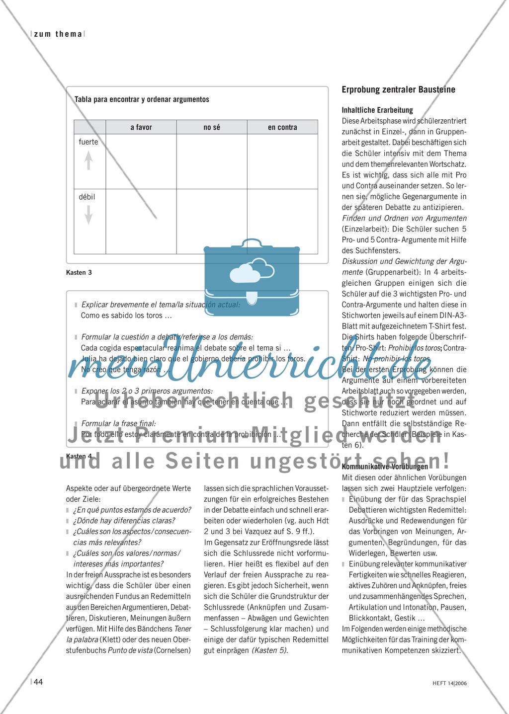 Debattieren im Spanischunterricht Preview 3