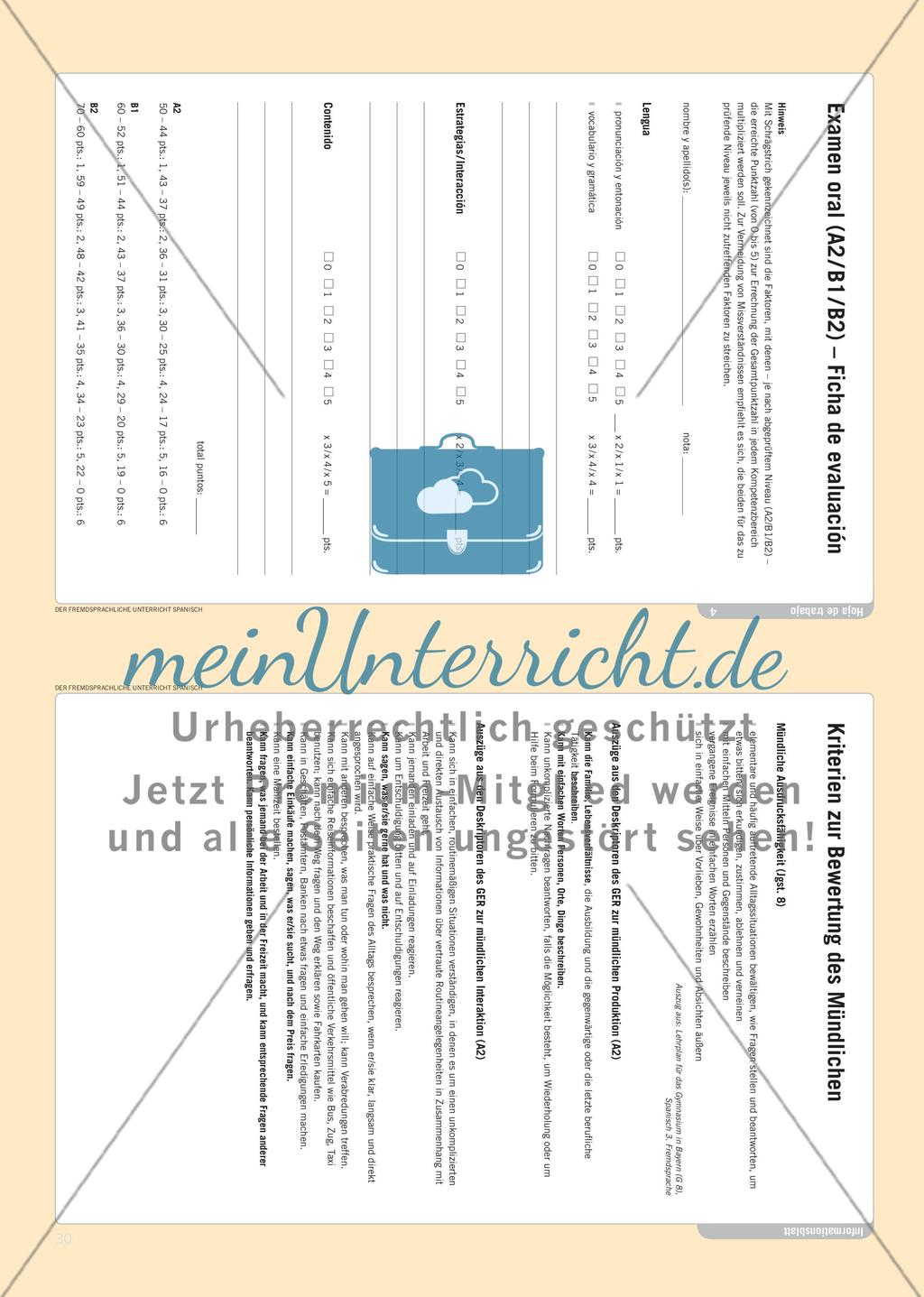 Mündliche Schulaufgaben - Der Referenzrahmen als Hilfe bei der Erstellung kalibrierter Aufgaben Preview 7