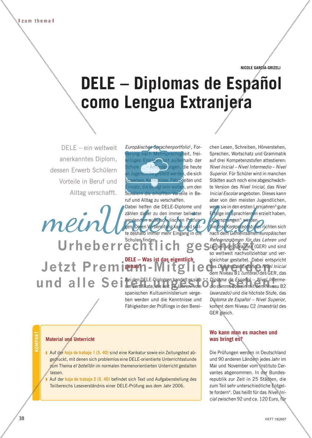 DELE – Diplomas de Español como Lengua Extranjera Preview 1