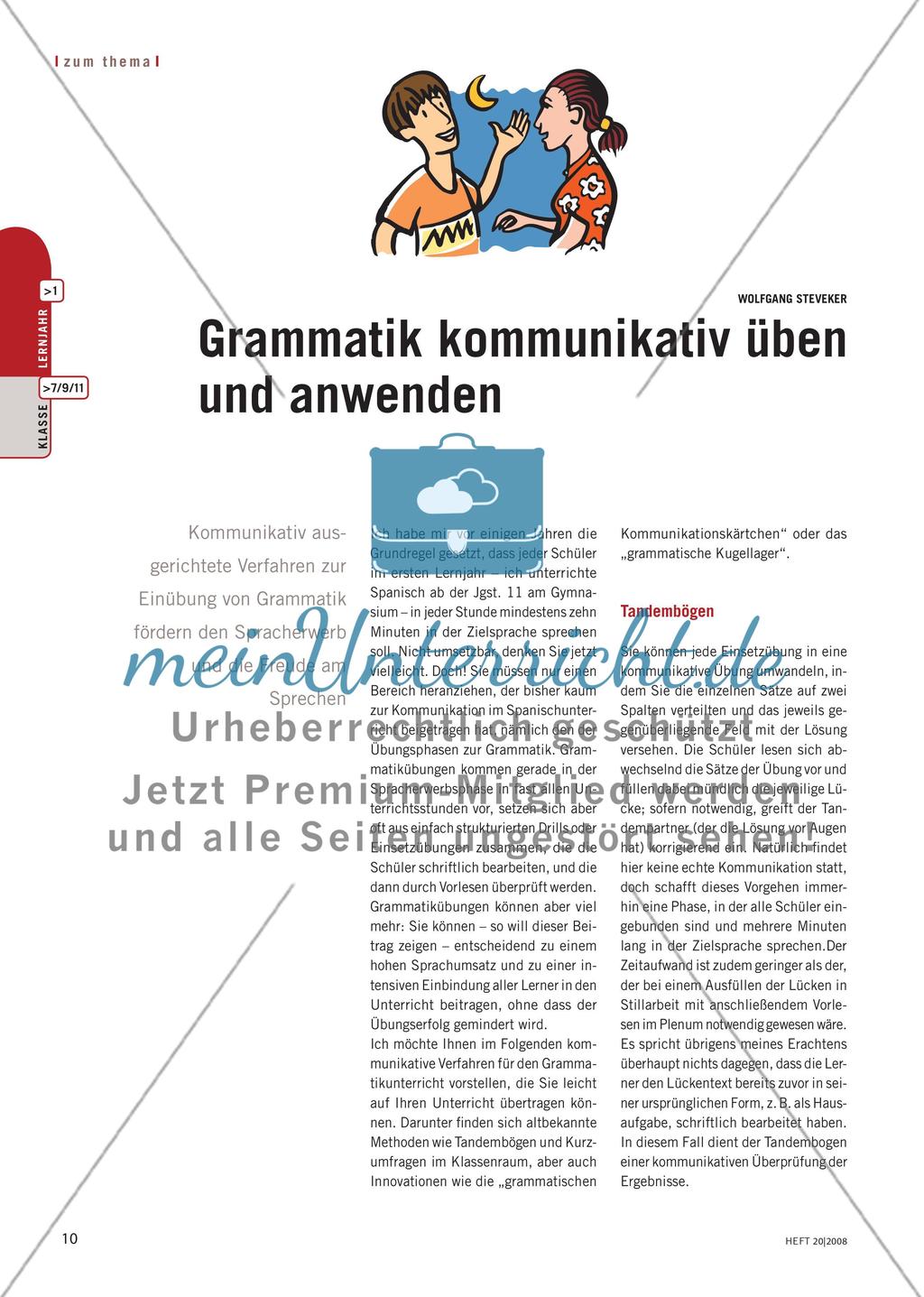Kommunikative Übungsverfahren im Grammatikunterricht Preview 1