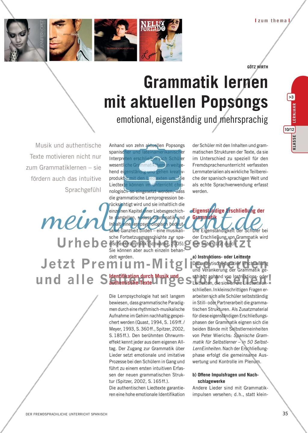 Grammatik lernen mit aktuellen Popsongs - emotional, eigenständig und mehrsprachig Preview 1