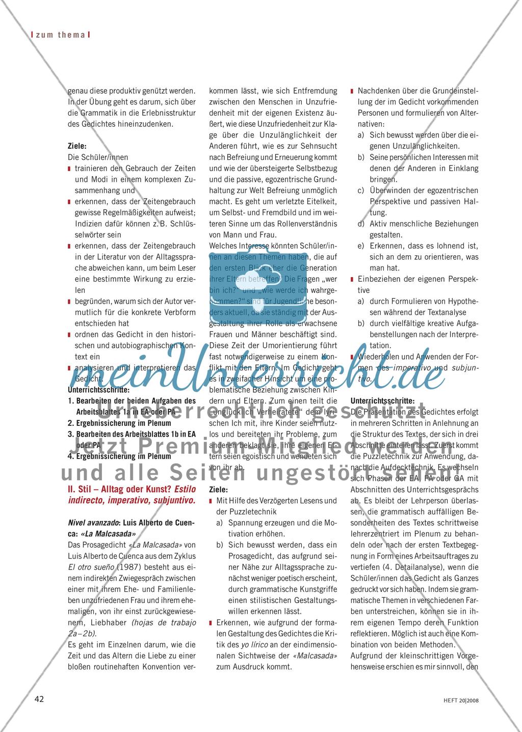 «Y yo, ¿qué es lo que pinto en esta historia?» – Grammatik und Literatur Preview 4