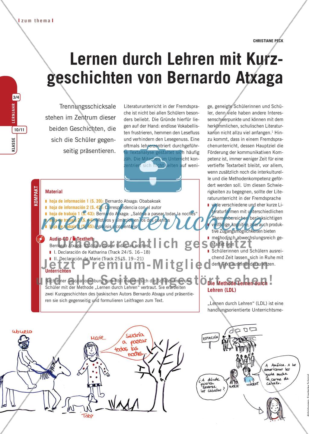 Lernen durch Lehren mit Kurzgeschichten von Bernardo Atxaga Preview 1