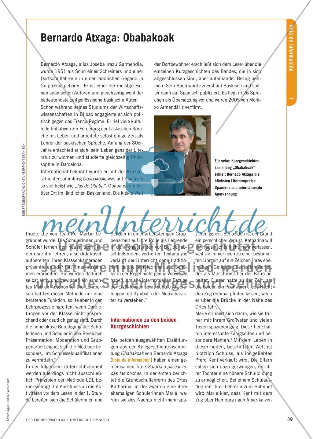 Lernen durch Lehren mit Kurzgeschichten von Bernardo Atxaga Preview 2