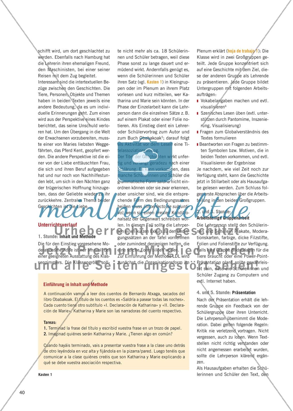 Lernen durch Lehren mit Kurzgeschichten von Bernardo Atxaga Preview 3