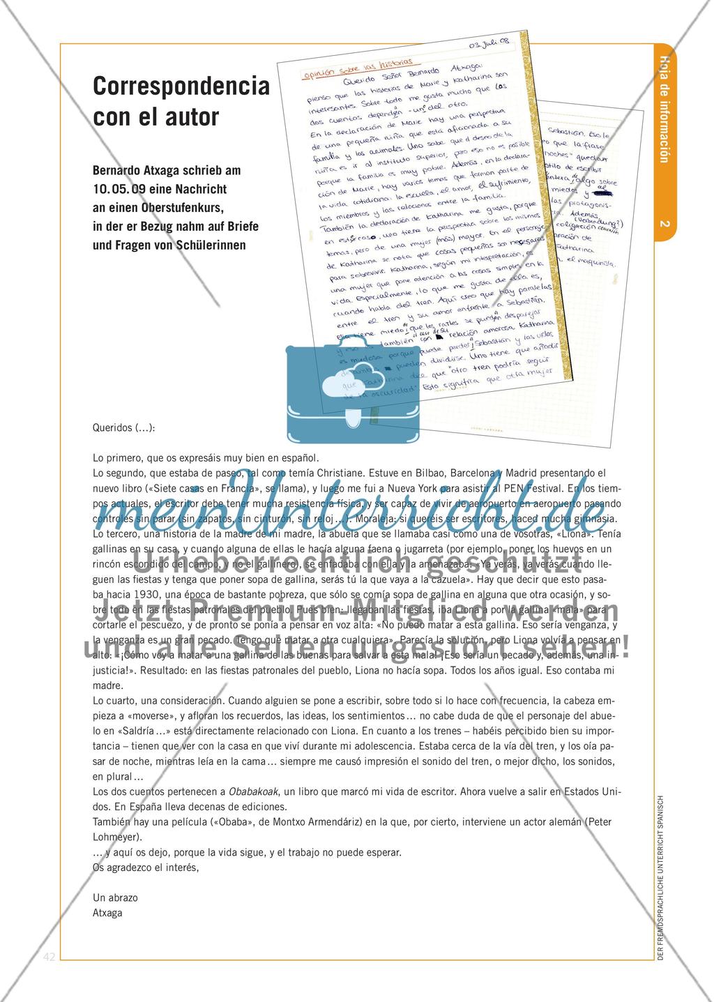 Lernen durch Lehren mit Kurzgeschichten von Bernardo Atxaga Preview 5