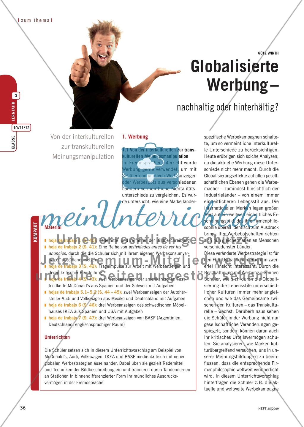 Globalisierte Werbung – nachhaltig oder hinterhältig? Preview 1