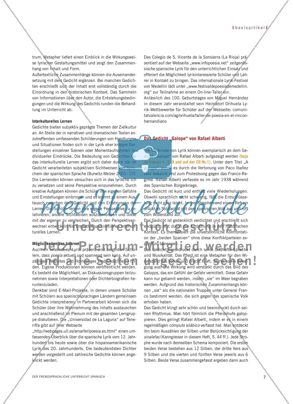 Lyrik im Spanischunterricht Preview 4