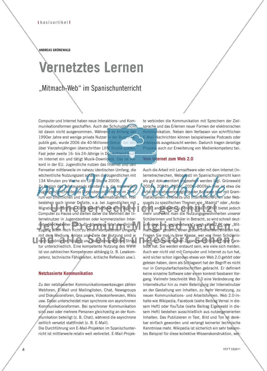 Vernetztes Lernen - „Mitmach-Web“ im Spanischunterricht Preview 1