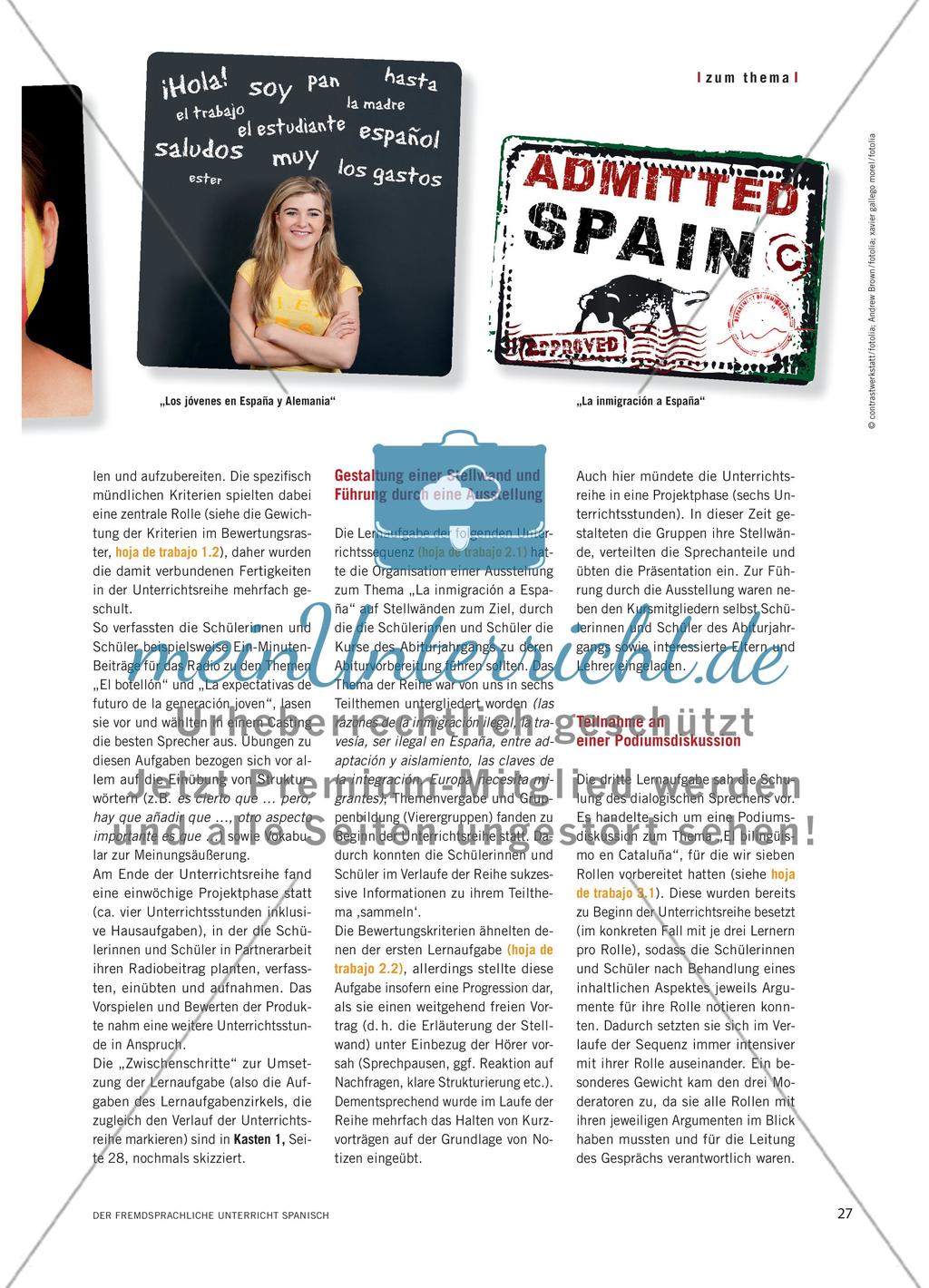 Hablar de jóvenes, inmigración, bilingüismo - Mündlichkeit fördern durch Lernaufgaben – drei Beispiele Preview 2