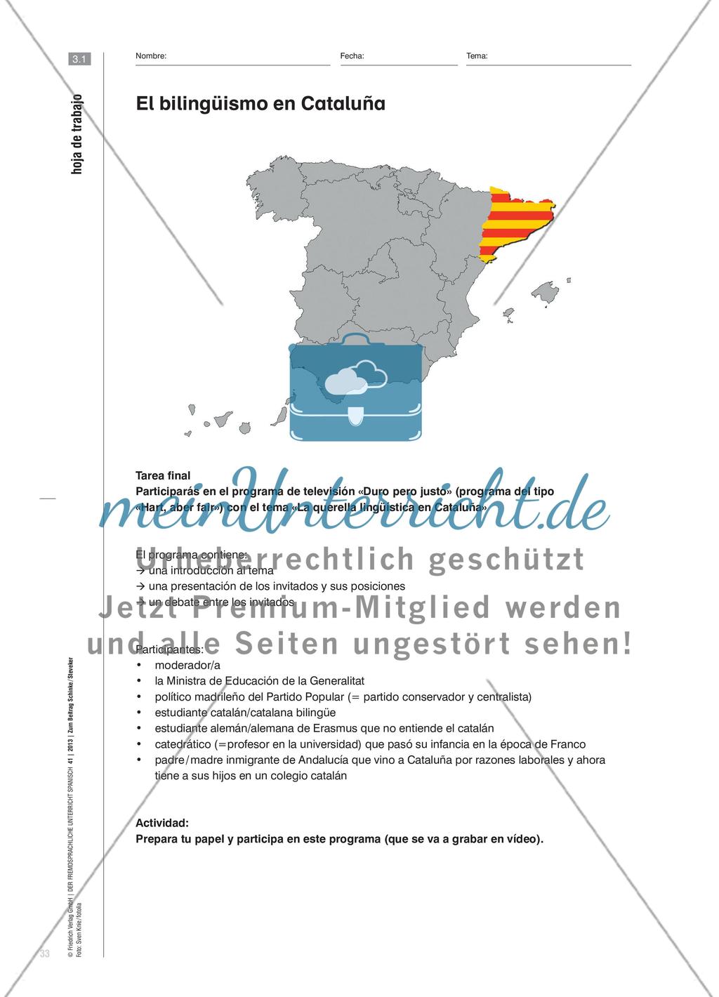 Hablar de jóvenes, inmigración, bilingüismo - Mündlichkeit fördern durch Lernaufgaben – drei Beispiele Preview 8