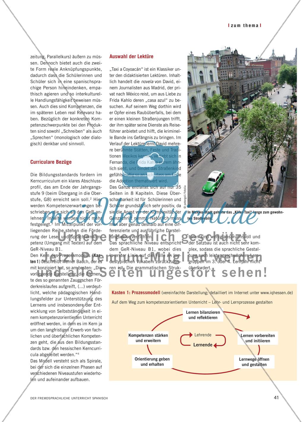 En „Taxi a Coyoacán“ … y a la tarea final - Eine kompetenzorientierte Unterrichtseinheit mit Lernaufgabenparcours am Beispiel einer didaktisierten Lektüre (GeR-Niveau B1) Preview 2