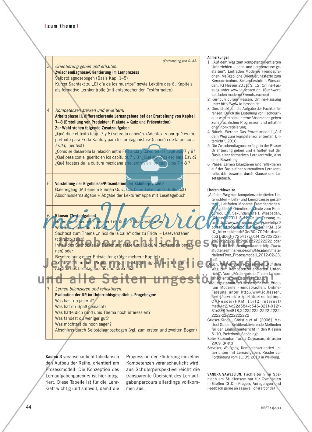 En „Taxi a Coyoacán“ … y a la tarea final - Eine kompetenzorientierte Unterrichtseinheit mit Lernaufgabenparcours am Beispiel einer didaktisierten Lektüre (GeR-Niveau B1) Preview 5