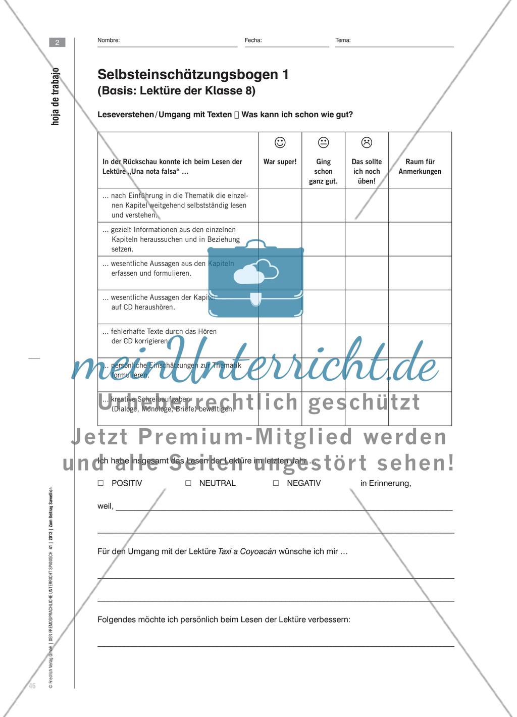 En „Taxi a Coyoacán“ … y a la tarea final - Eine kompetenzorientierte Unterrichtseinheit mit Lernaufgabenparcours am Beispiel einer didaktisierten Lektüre (GeR-Niveau B1) Preview 7