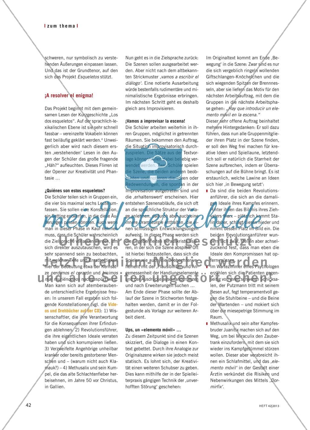 ¿Y eso … qué significa? - Szenische Interpretation zu enigmatischen Texten am Beispiel von „Los dos esqueletos“ von Javier Tomeo Preview 3