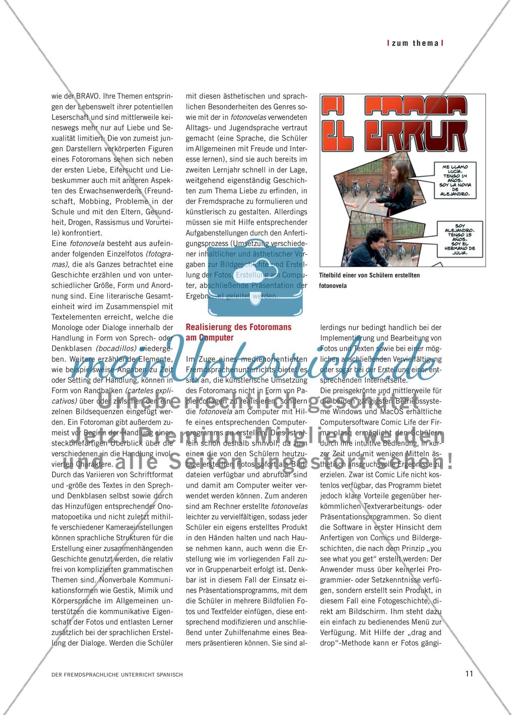 „Una historia de amor y de amistad“ - Schüler der Sekundarstufe I erzählen Geschichten über Liebe und Freundschaft mithilfe selbst erstellter Fotoromane Preview 2