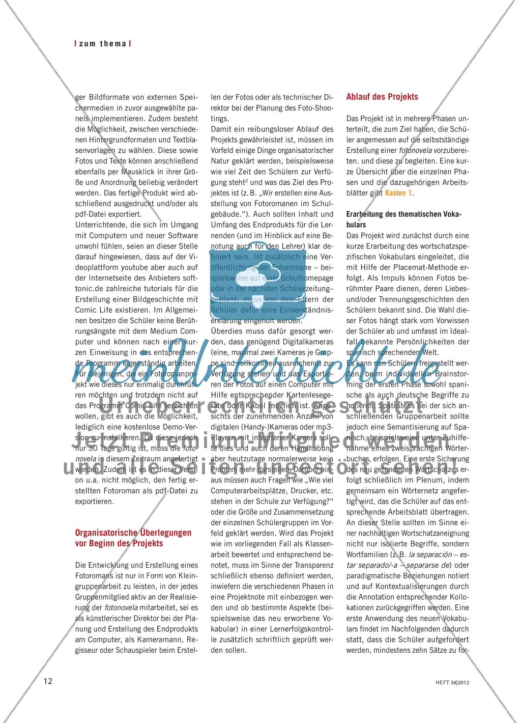 „Una historia de amor y de amistad“ - Schüler der Sekundarstufe I erzählen Geschichten über Liebe und Freundschaft mithilfe selbst erstellter Fotoromane Preview 3