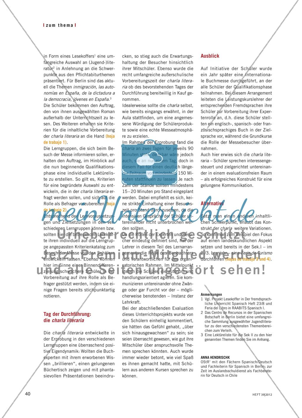 Una charla literaria - Schüler führen literarische Gespräche Preview 3