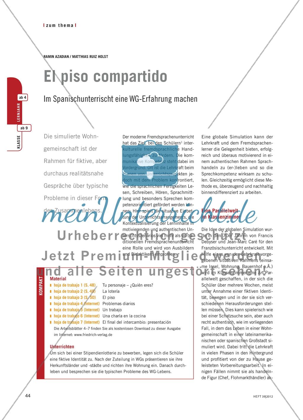 El piso compartido - Im Spanischunterricht eine WG-Erfahrung machen Preview 1