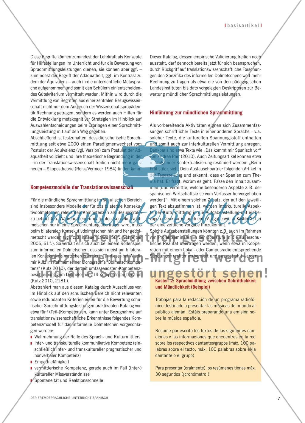 Mündliche Sprachmittlung im Spanischunterricht Preview 4