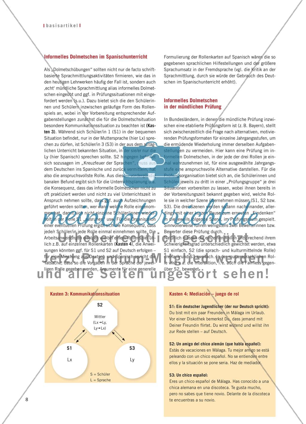 Mündliche Sprachmittlung im Spanischunterricht Preview 5