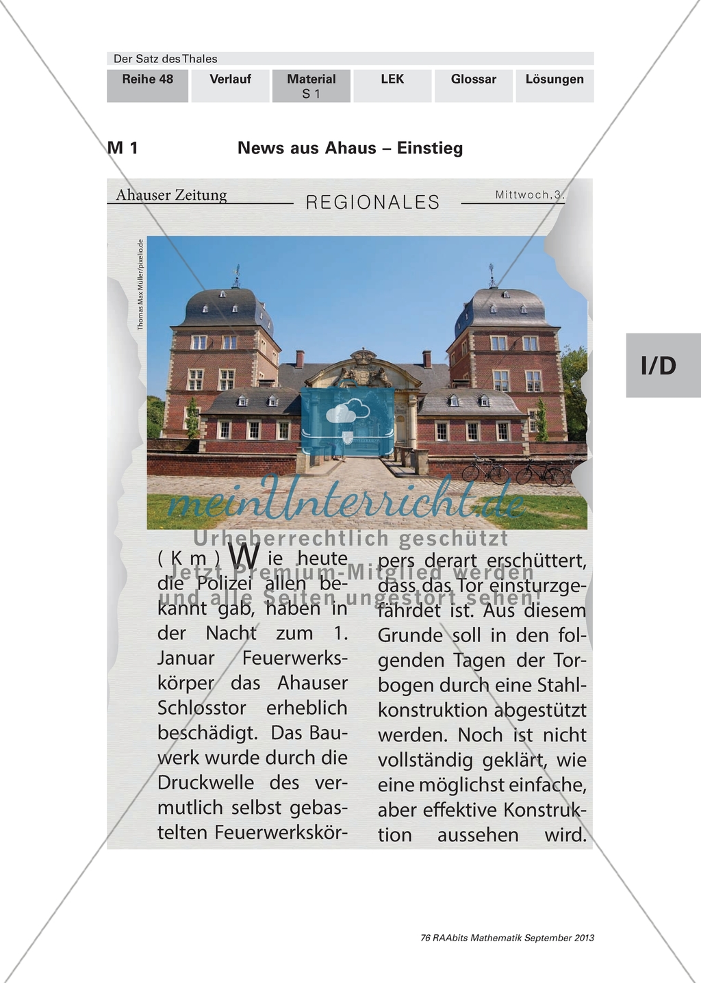 Satz des Thales - Einstieg durch die Motivation einen beschädigten Torbogen zu reparieren Preview 1