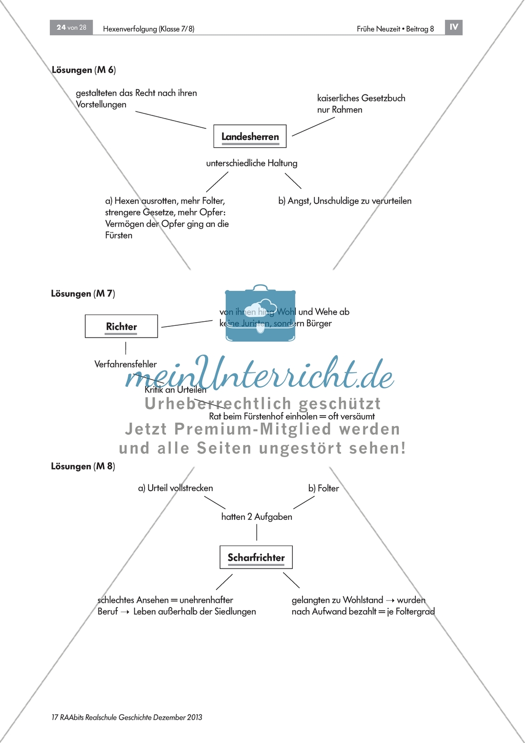 Hexenverfolgung - Gruppenarbeit über die Täter und Opfer Preview 8