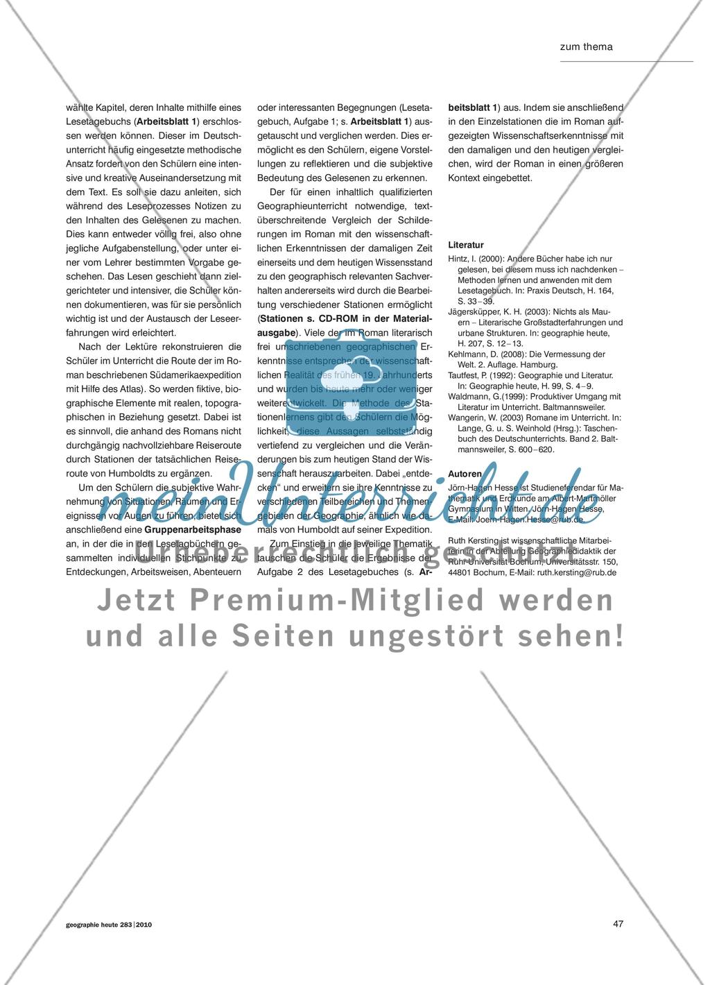 Vom Erdinnern, den Höhenstufen und seltenen Tieren - Mit dem Roman „Die Vermessung der Welt“ Einsichten in Südamerika gewinnen Preview 3