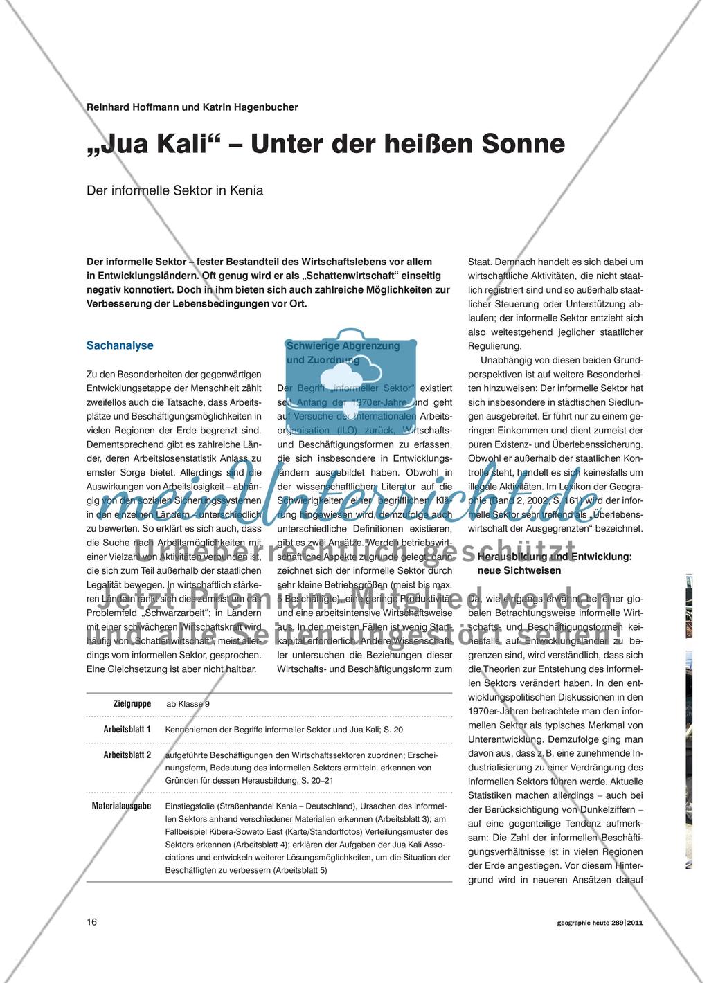 „Jua Kali“ – Unter der heißen Sonne - Der informelle Sektor in Kenia Preview 1