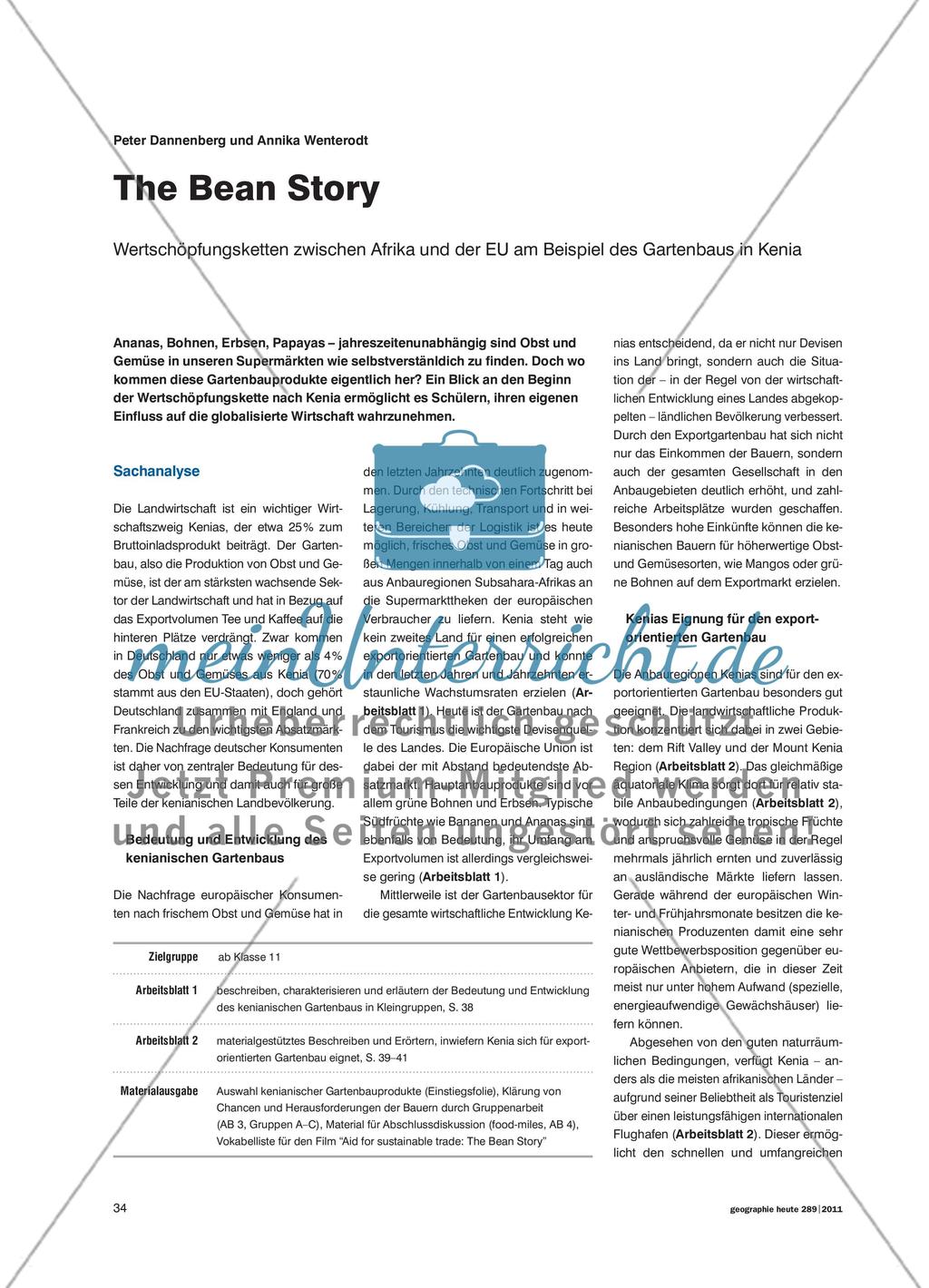 The Bean Story - Wertschöpfungsketten zwischen Afrika und der EU am Beispiel des Gartenbaus in Kenia Preview 1