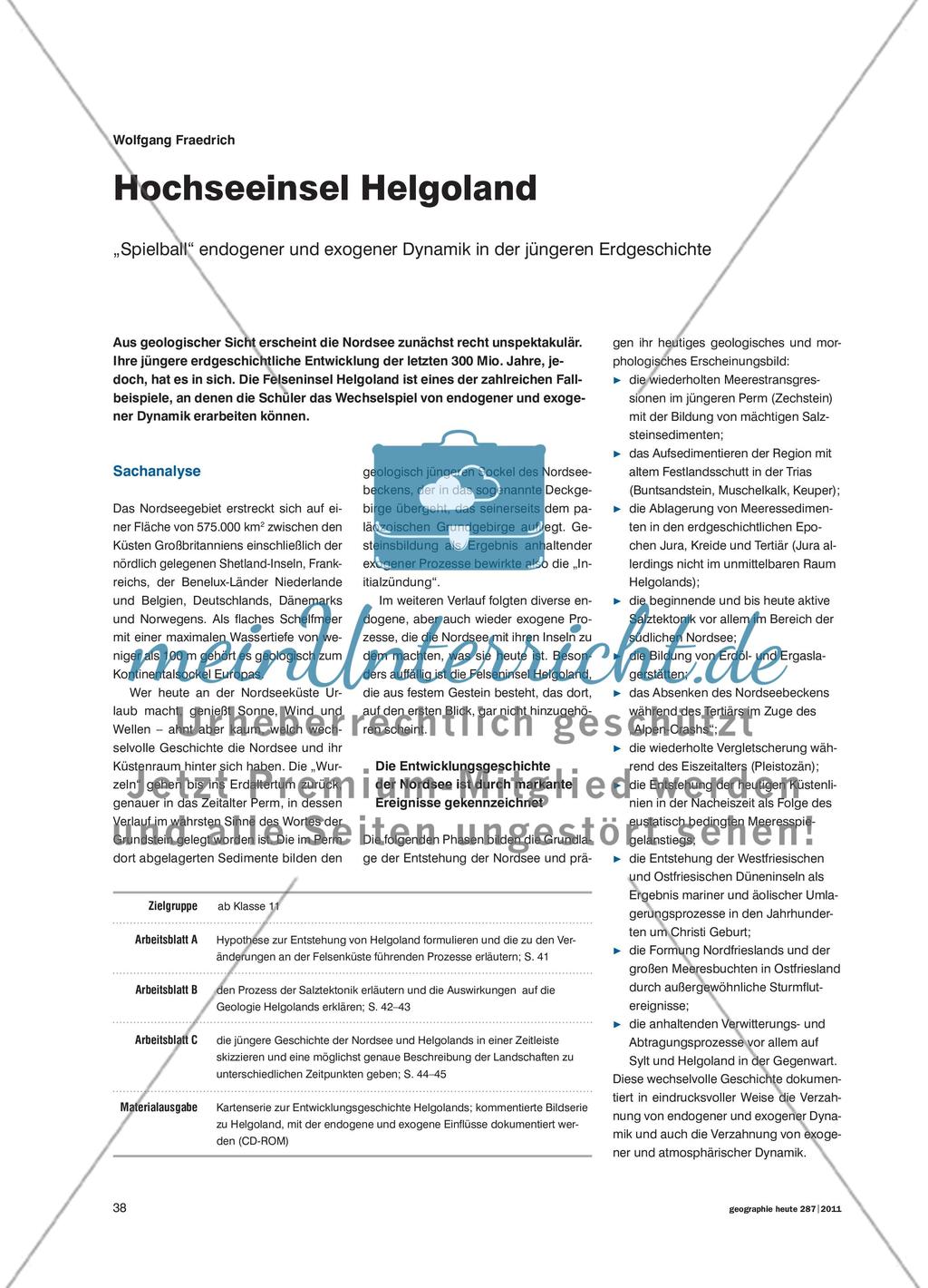 Hochseeinsel Helgoland - „Spielball“ endogener und exogener Dynamik in der jüngeren Erdgeschichte Preview 1