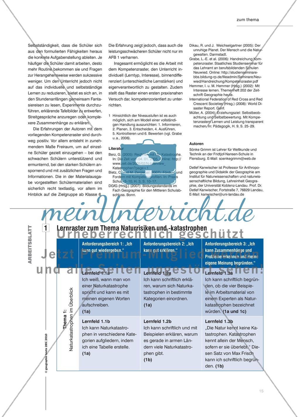 „Ich kann erklären, warum es in Italien aktive Vulkane gibt.“ - Mit Kompetenzrastern selbstständiges und individualisiertes Lernen fördern Preview 4