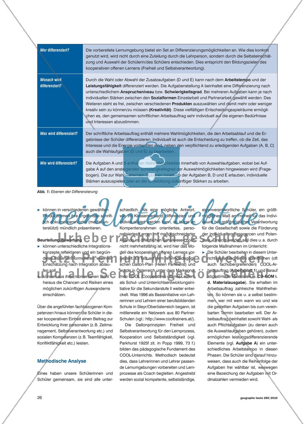 Migration macht Geographie(n) - Kooperatives offenes Lernen im Spannungsfeld Individualisierung und Kooperation Preview 3