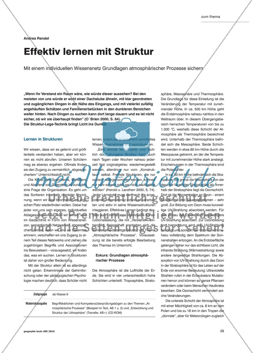 Effektiv lernen mit Struktur - Mit einem individuellen Wissensnetz Grundlagen atmosphärischer Prozesse sichern Preview 1