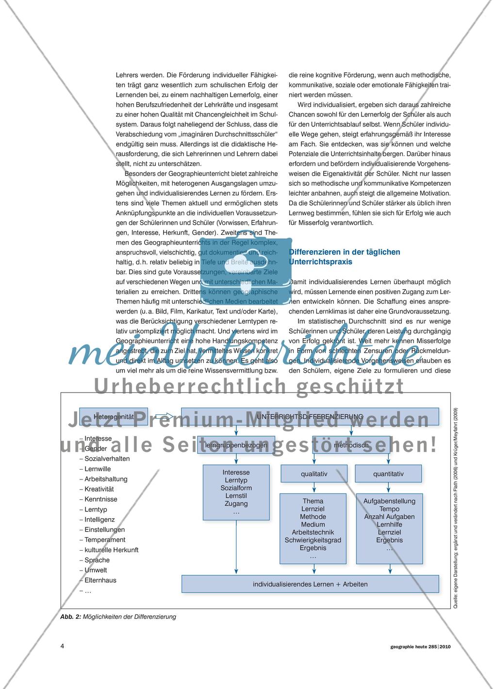 Individualisierung im Geographieunterricht - Oder: Die überfällige Berücksichtigung einer längst bekannten Variable Preview 3