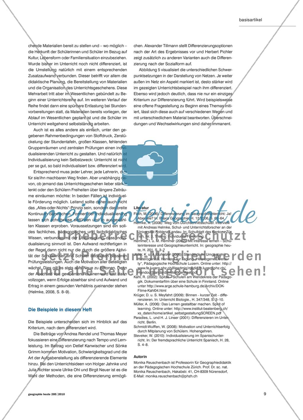 Individualisierung im Geographieunterricht - Oder: Die überfällige Berücksichtigung einer längst bekannten Variable Preview 8