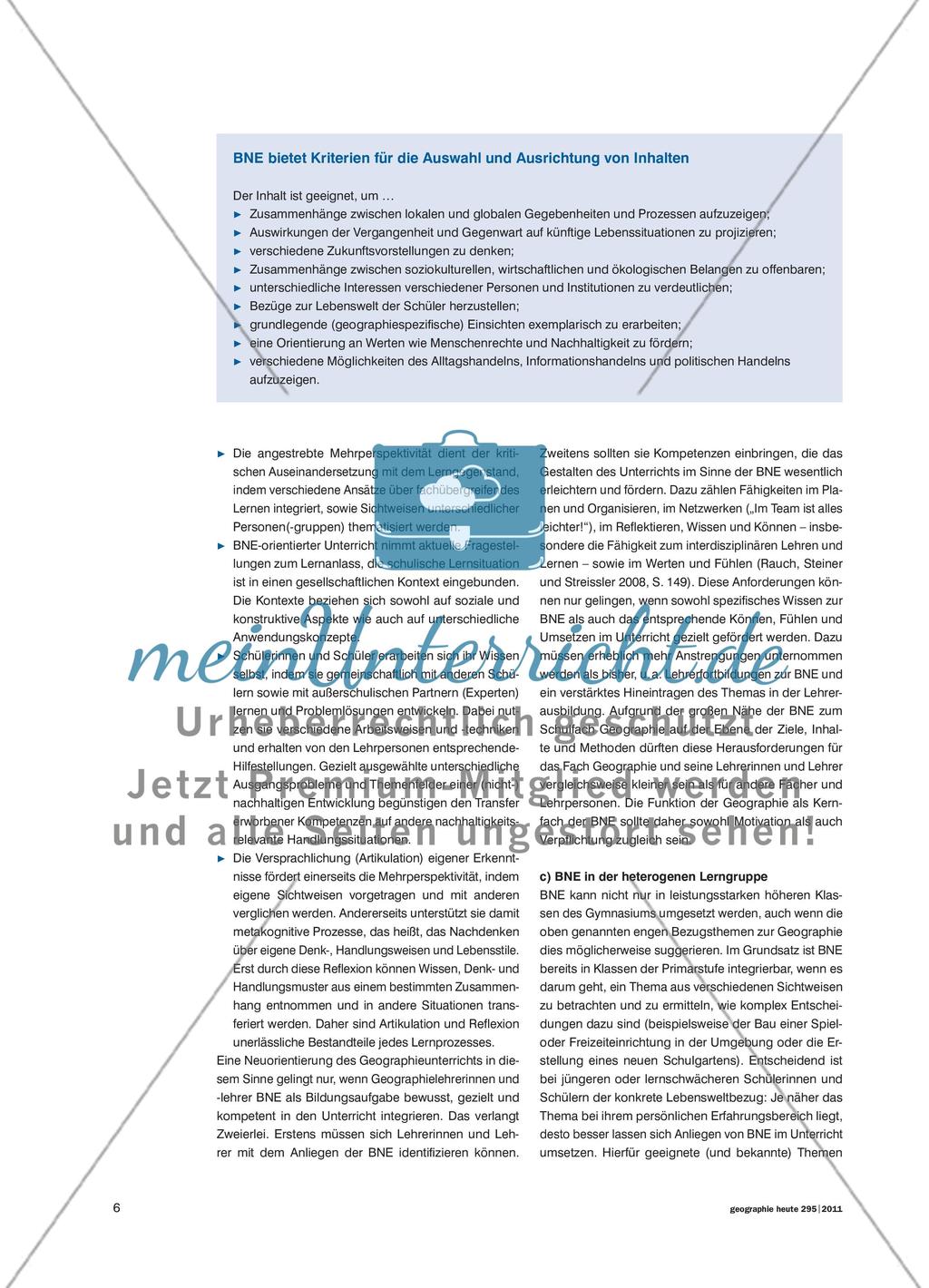 Bildung für nachhaltige Entwicklung: Leitbilder für den Geographieunterricht Preview 5