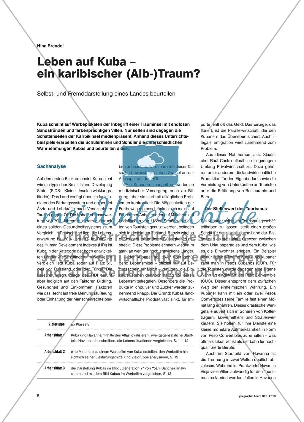 Leben auf Kuba – ein karibischer (Alb-)Traum? - Selbst- und Fremddarstellung eines Landes beurteilen Preview 1