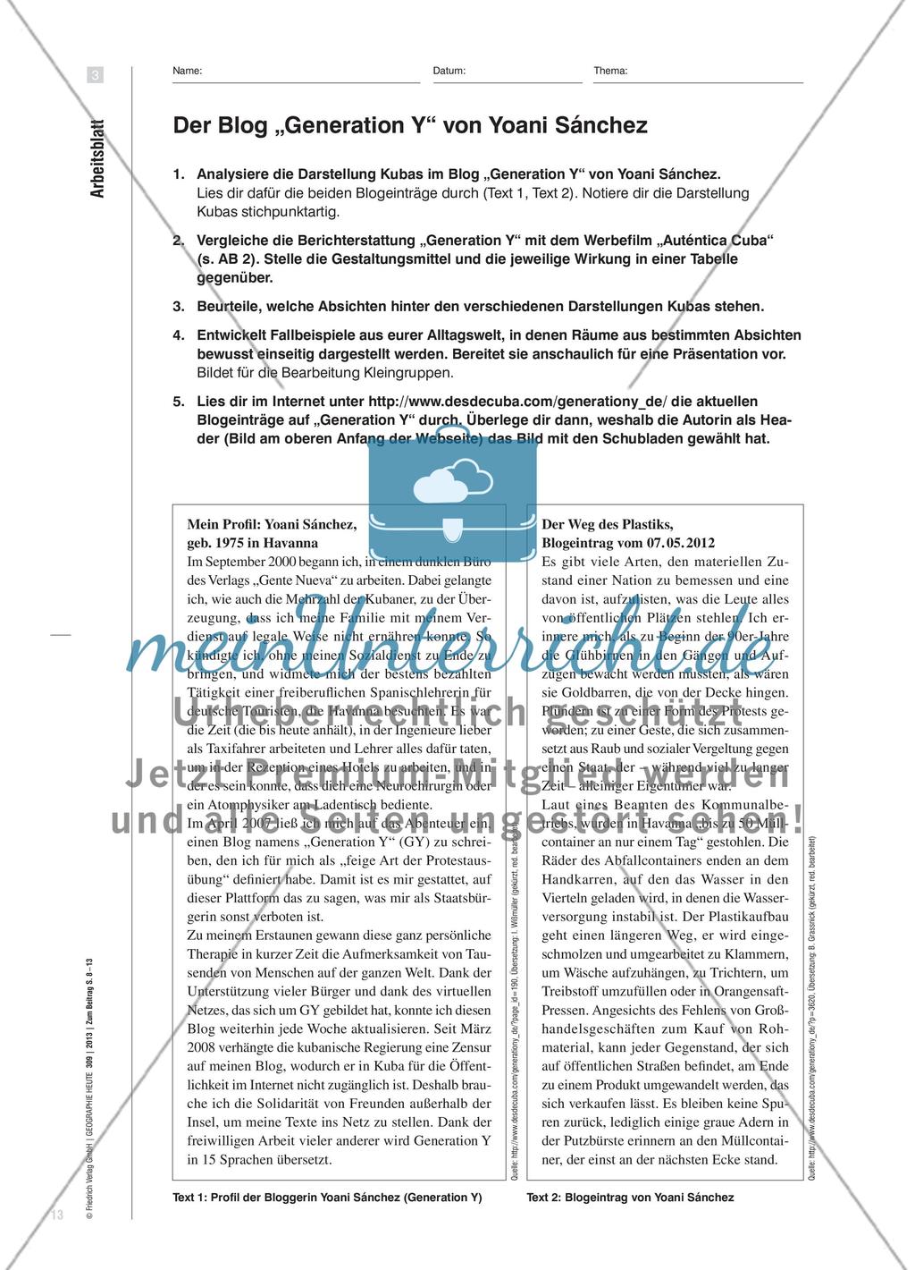 Leben auf Kuba – ein karibischer (Alb-)Traum? - Selbst- und Fremddarstellung eines Landes beurteilen Preview 6