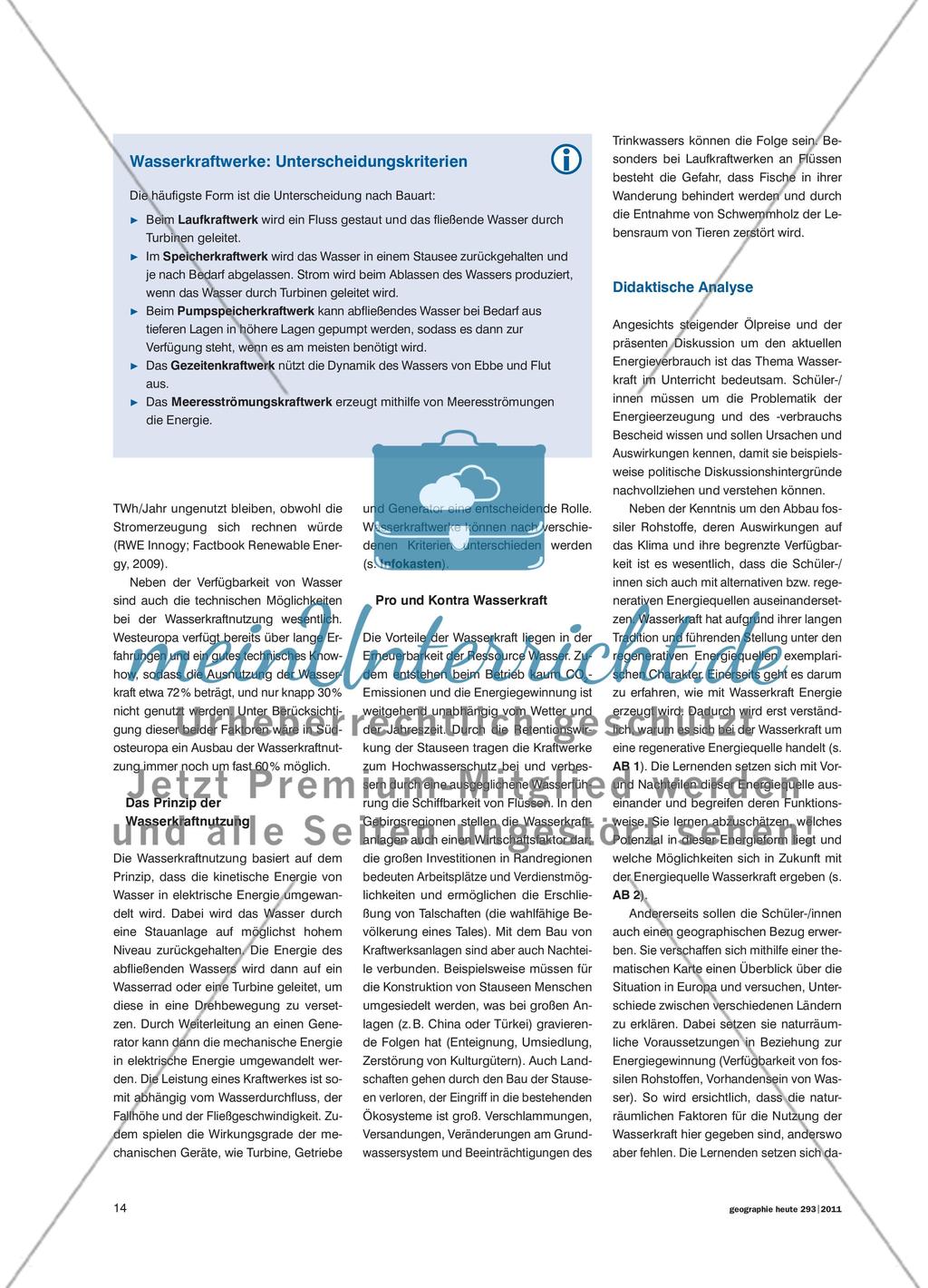Energiegewinnung aus Wasserkraft - Wasserkraftnutzung als Alternative zu fossilen Energieträgern Preview 2