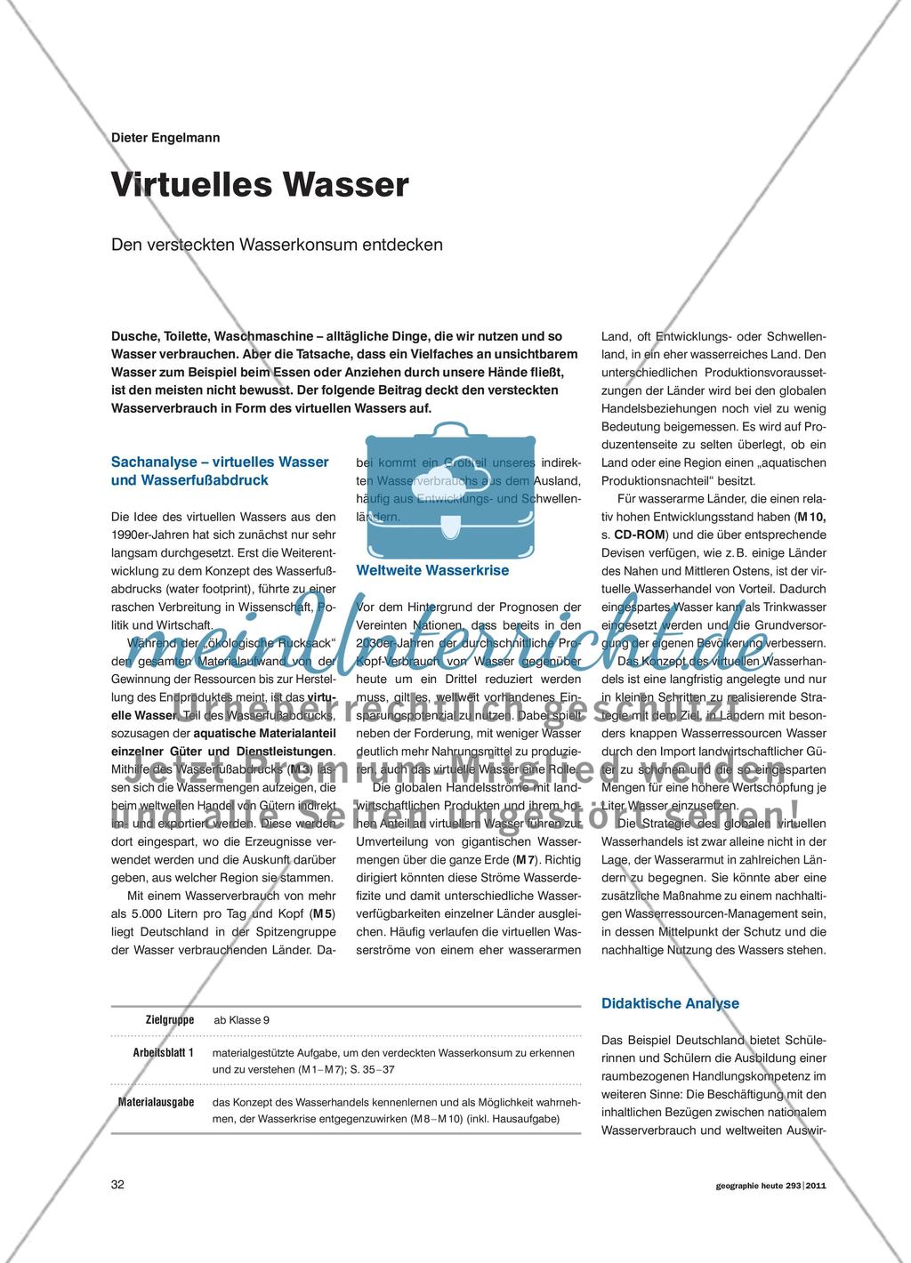 Virtuelles Wasser - Den versteckten Wasserkonsum entdecken Preview 1