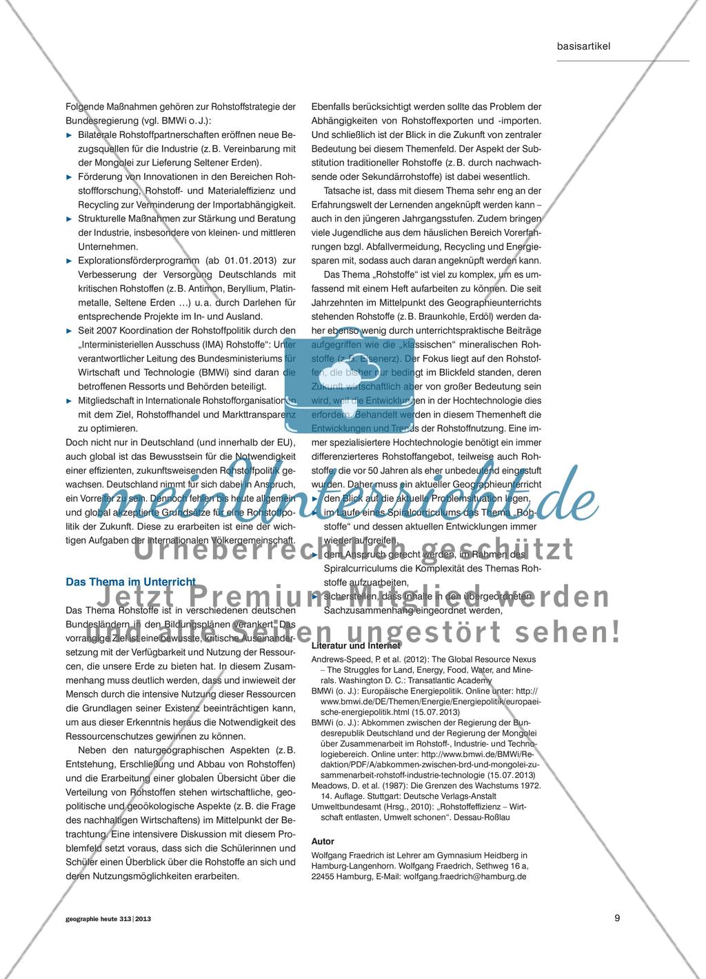 Rohstoffe - Probleme, aktuelle Trends und vorsichtige Prognosen Preview 8